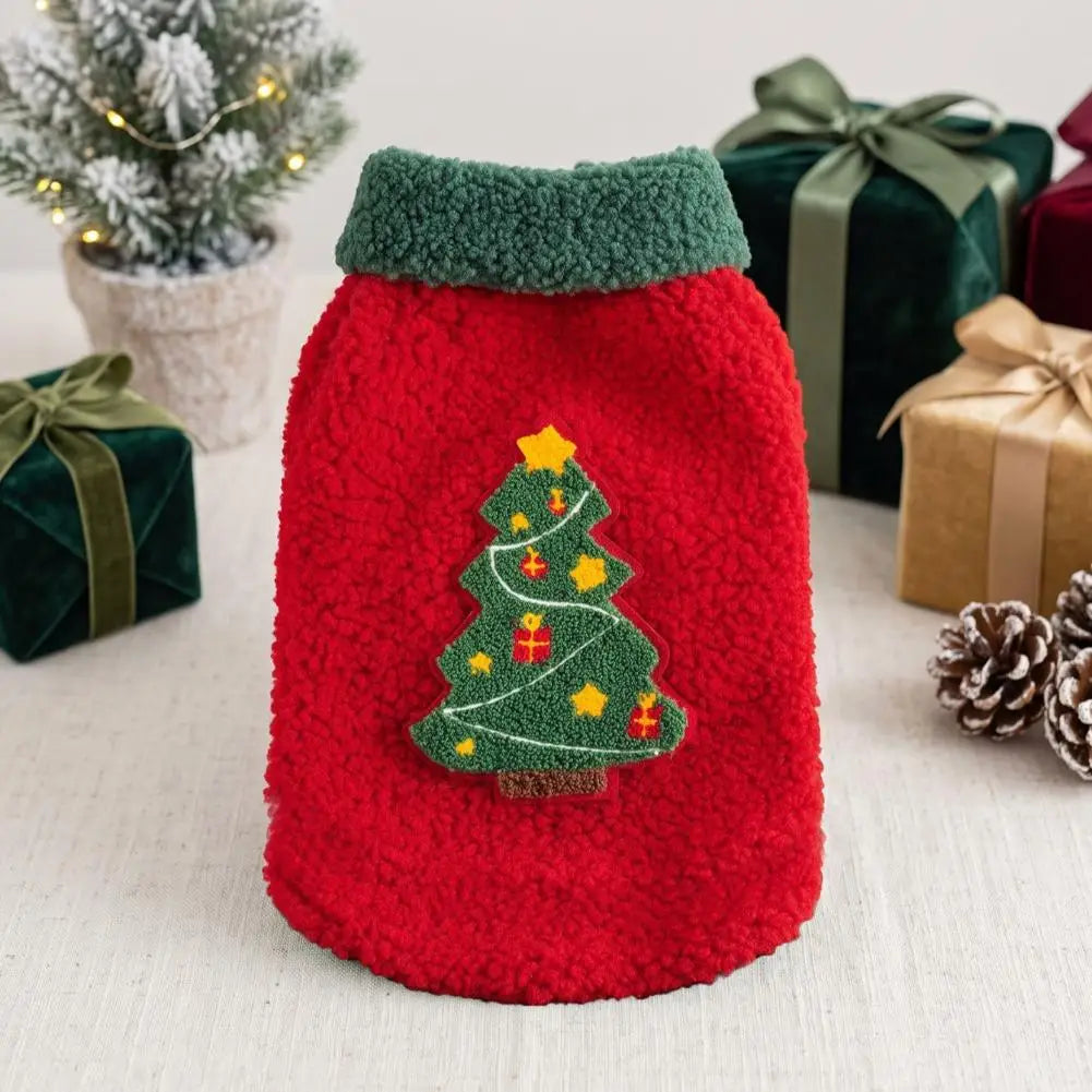 Christmas Red & Green Dog Sweater, Xmas Holiday Pet Clothes
