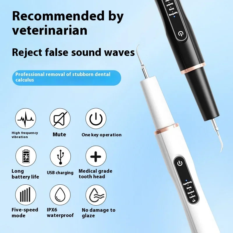 Ultrasonic Pet Tooth Cleaner for Dogs & Cats, Tartar & Plaque Remover