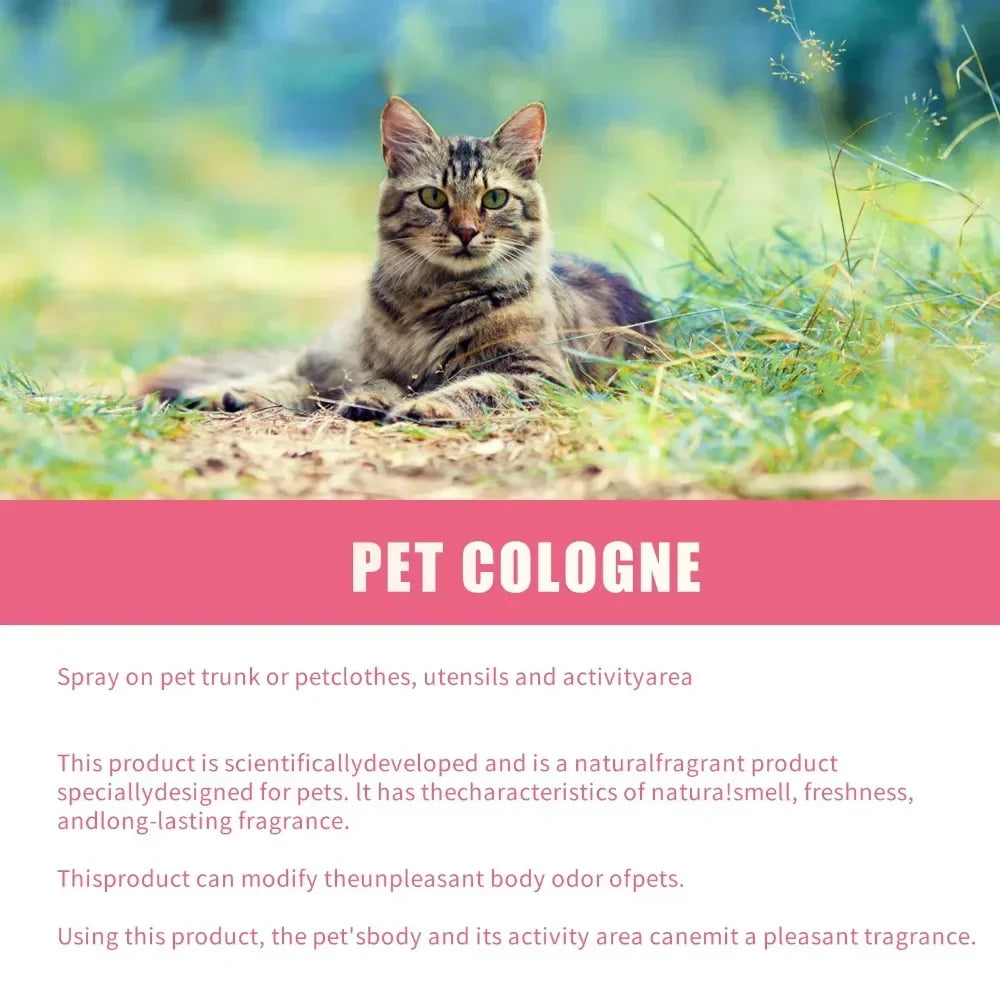 Long-Lasting Pet Cologne Deodorizing Spray for Dogs & Cats, 100ml