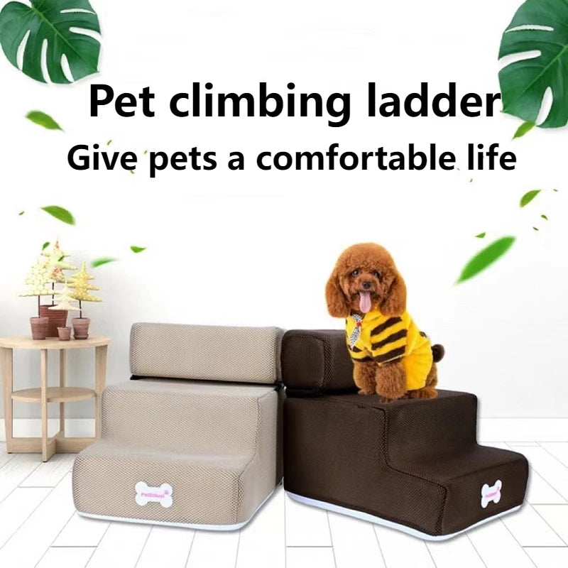3-Step Anti-Slip Pet Stairs for Small Dogs and Cats to Bed