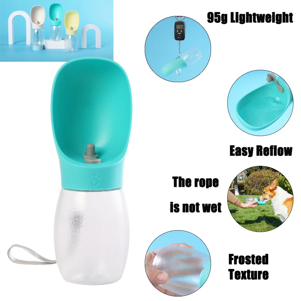 Portable Dog Water Bottle with Drinking Bowl for Walks & Hikes