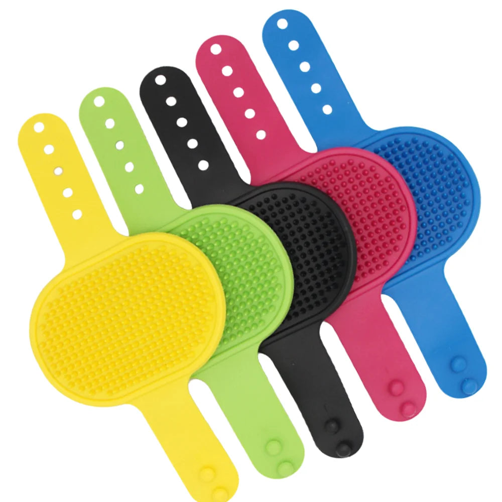 Silicone Pet Bath Massage Brush, Deshedding Tool for Dogs & Cats