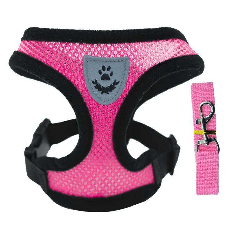 Breathable Dog Chest Harness with Leash – Summer Mesh Vest Set
