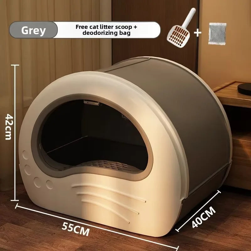 Fully Enclosed Drawer Cat Litter Box, Odor-Blocking & Splash-Proof