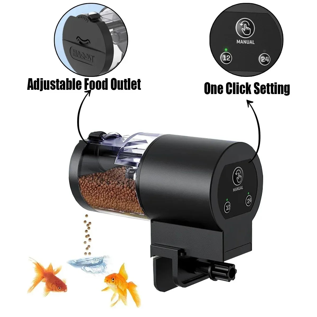 Automatic Fish Feeder with Programmable Timer for Aquarium Tanks