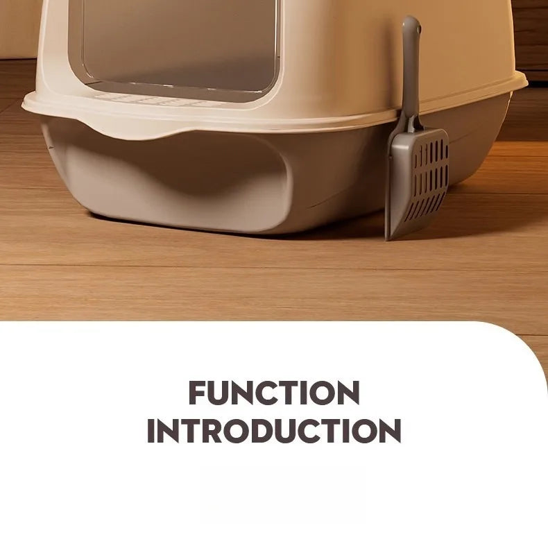 Fully Enclosed Drawer Cat Litter Box with Splash-Proof Anti-Odor Lid
