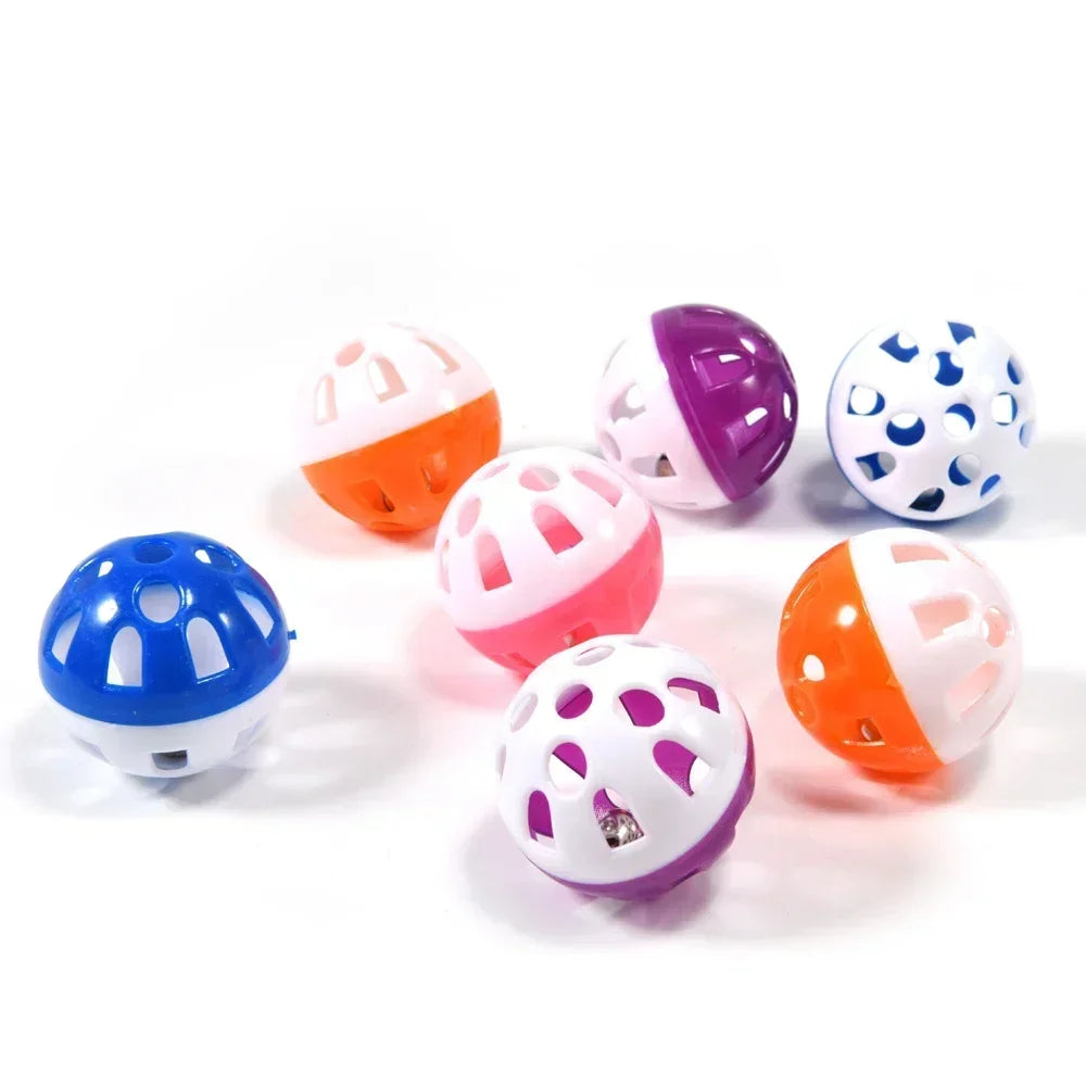 10-Pack Colorful Hollow Bell Ball Toys for Parakeets and Parrots
