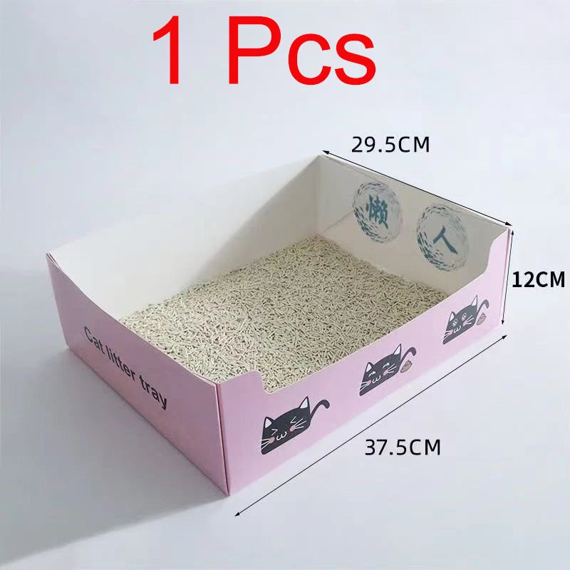 Disposable Foldable Cat Litter Box, Waterproof Portable Travel Tray
