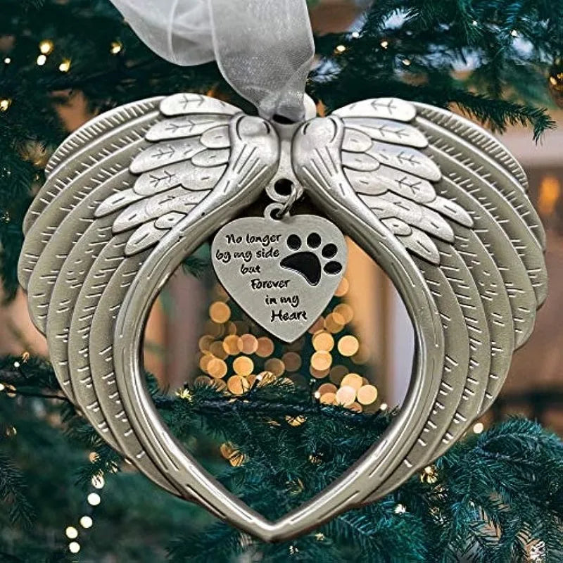 Angel Wing Pet Memorial Christmas Ornament, Dog & Cat Loss Gift