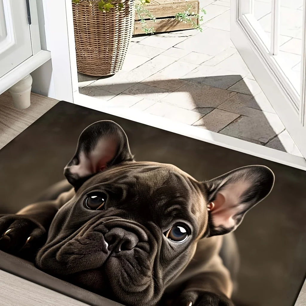 French Bulldog Print Doormat, Non-Slip Washable Floor Mat