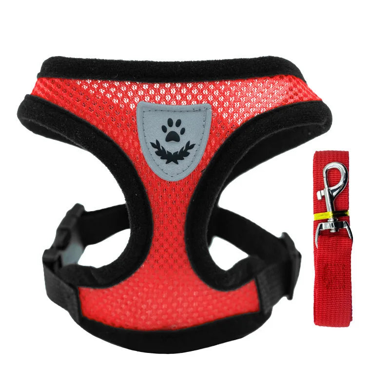 Breathable Dog Chest Harness with Leash – Summer Mesh Vest Set