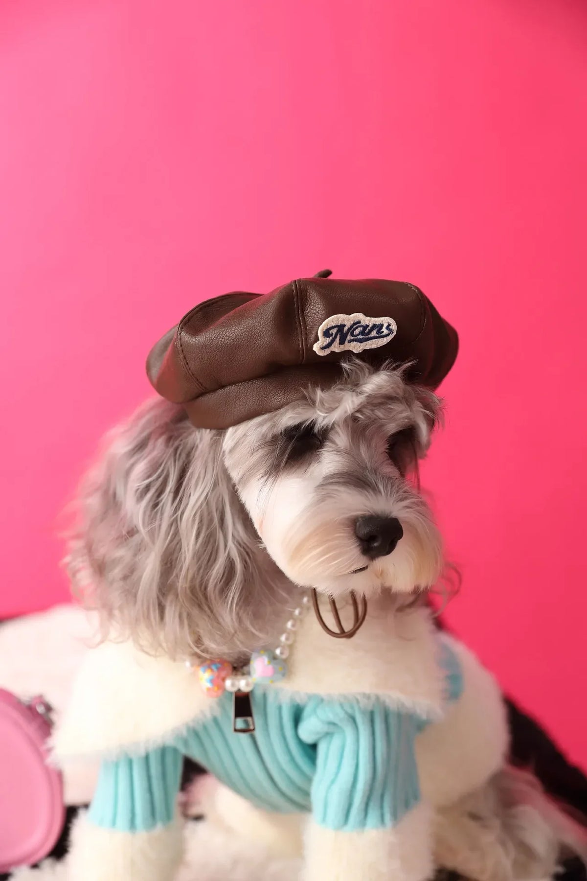 Faux Leather Pumpkin Hat for Dogs, Cute Fall Photo Prop Cap for Pets