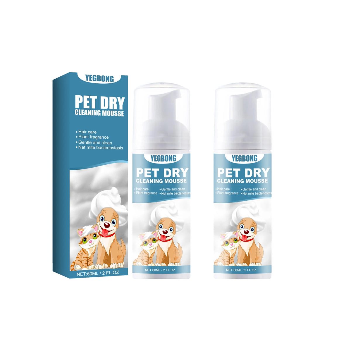 Waterless Pet Dry Shampoo Foam for Dogs & Cats, Odor Neutralizing