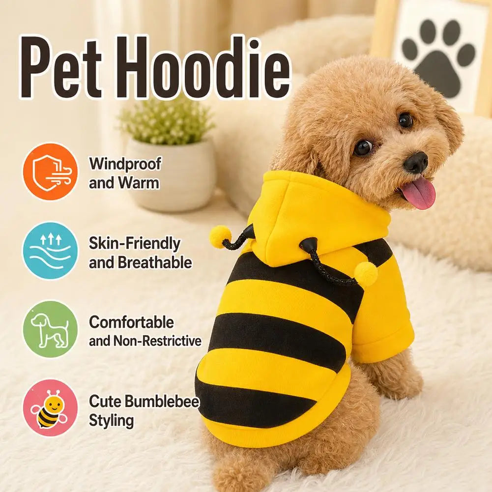 Warm Fleece Dog Hoodie Autumn Winter Pet Clothes