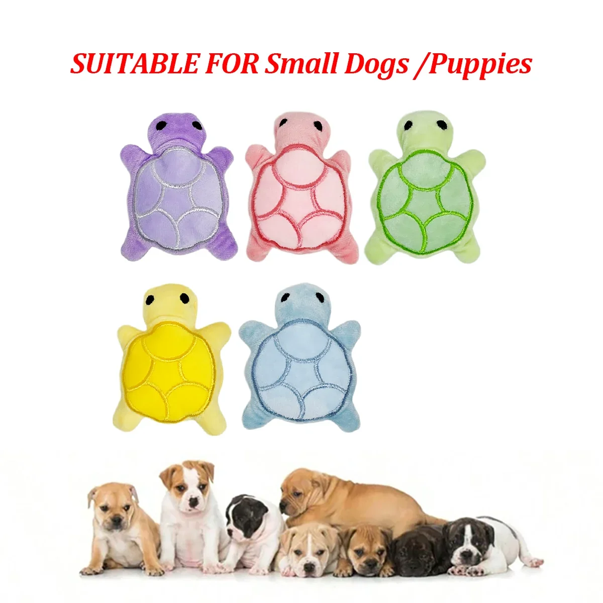 Mini Turtle Plush Squeaky Dog Toy for Puppies & Small Dogs