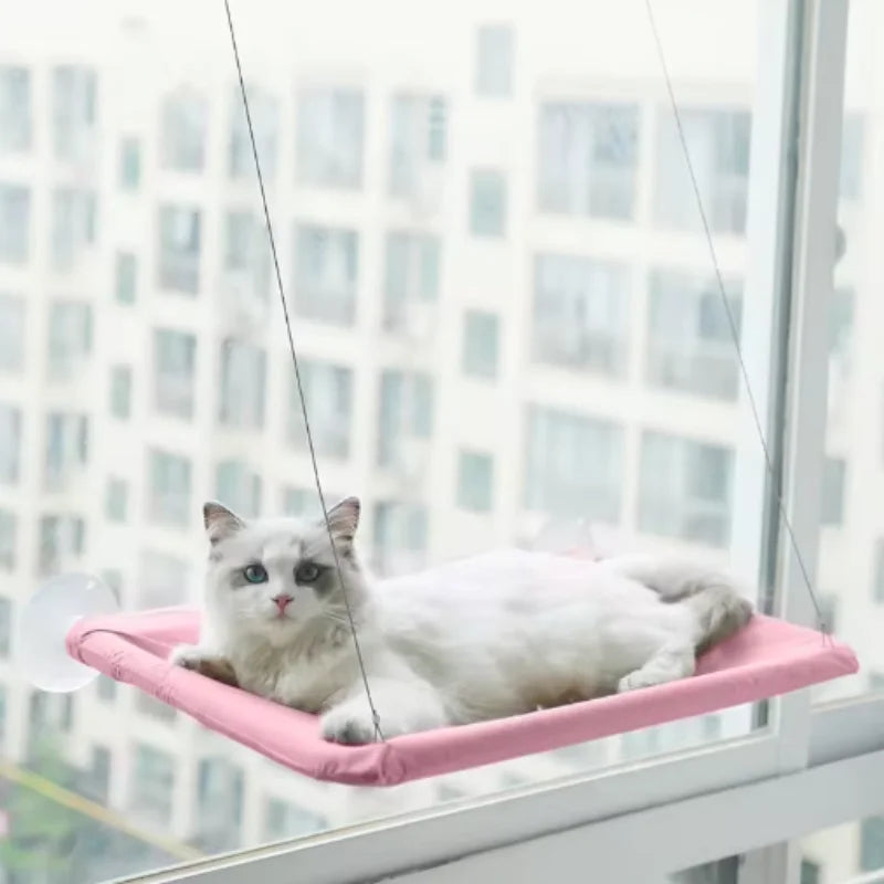 Wall-Mounted Cat Hammock with Climbing Frame, Holds Up to 44 lb