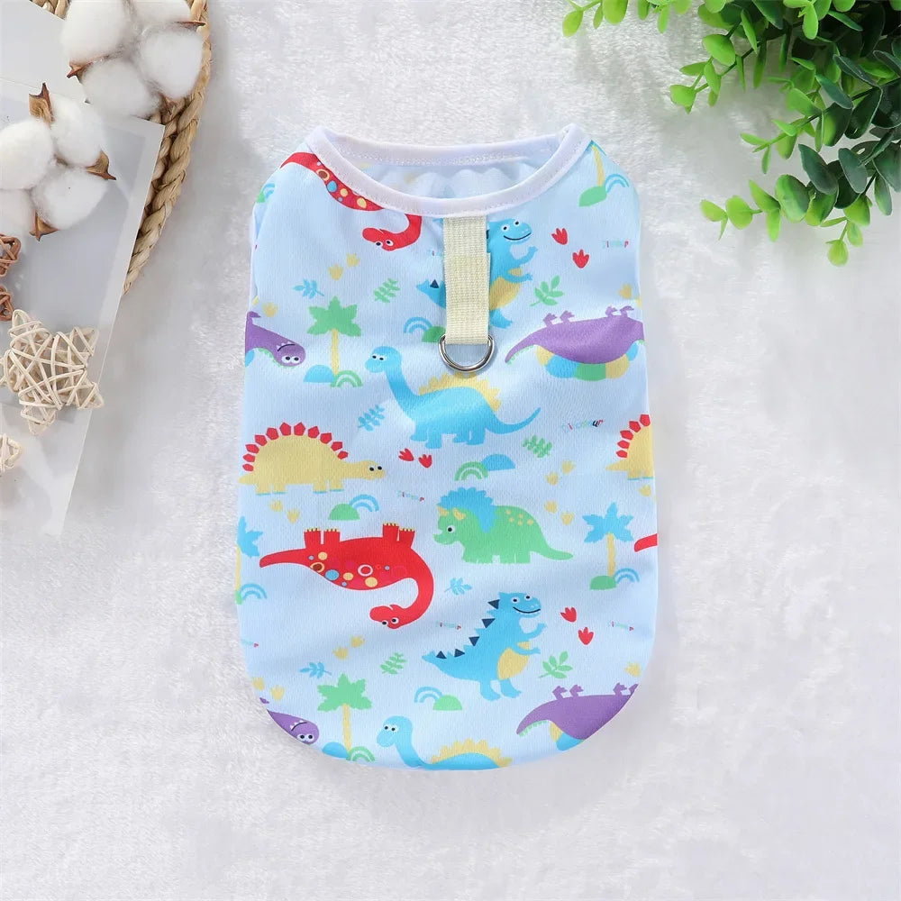 Cooling Summer Pet Vest – Soft Cartoon Shirt for Small & Large Dogs