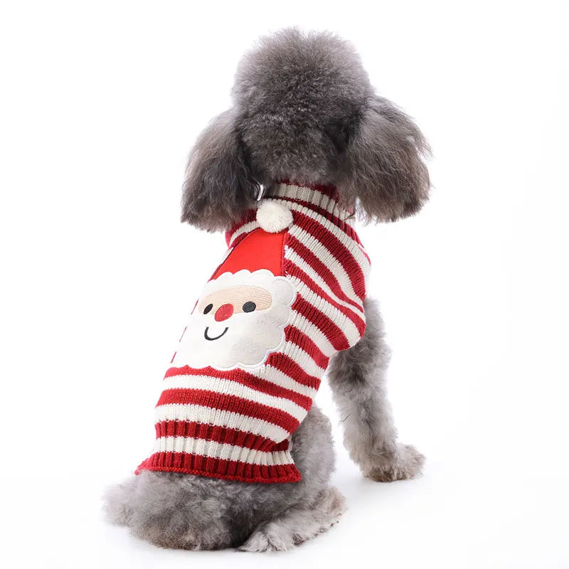 Soft Warm Christmas Turtleneck Dog Sweater for Small Dogs