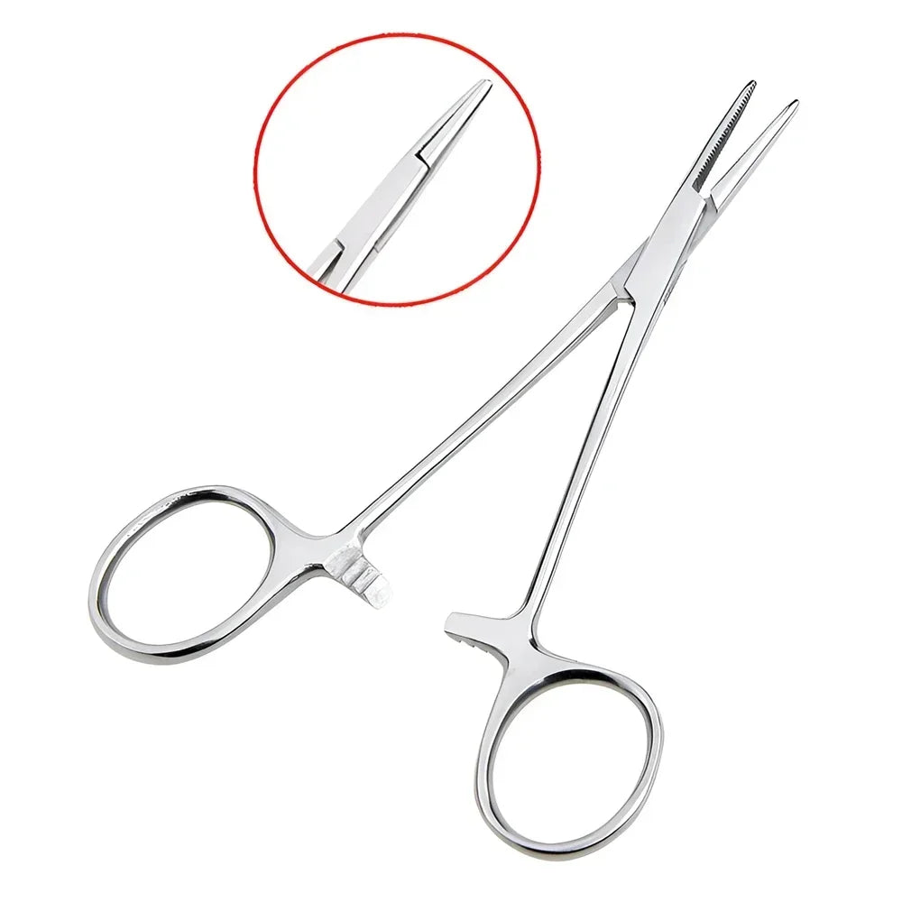 Curved Stainless Steel Pet Hemostat for Ear Hair Removal & Grooming