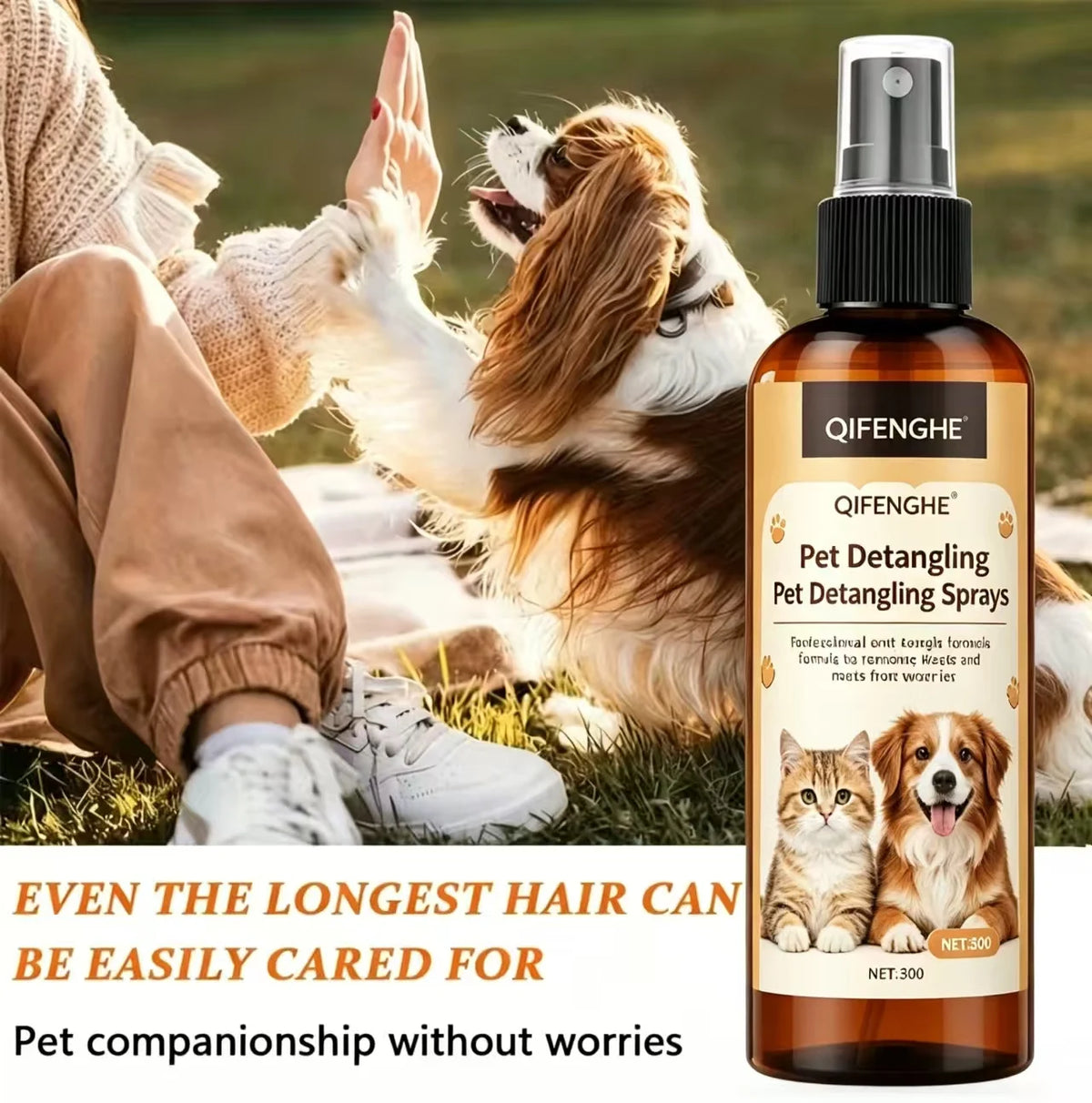 Pet Detangling Spray, Leave-In Conditioner for Dogs & Cats, 50ml