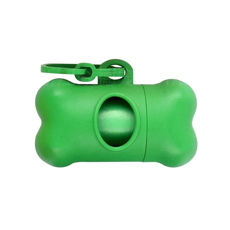 Bone Shaped Dog Poop Bag Holder Dispenser with Leash Clip