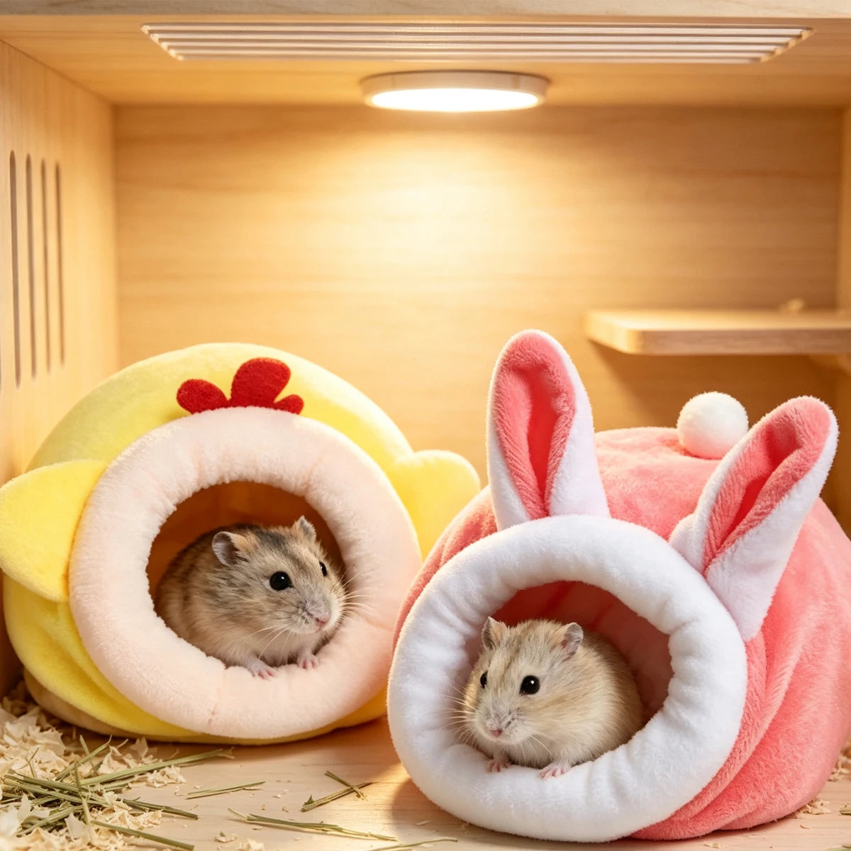 Golden Bear Plush Hamster Nest, Warm Cotton Sleeping Bag Hideout