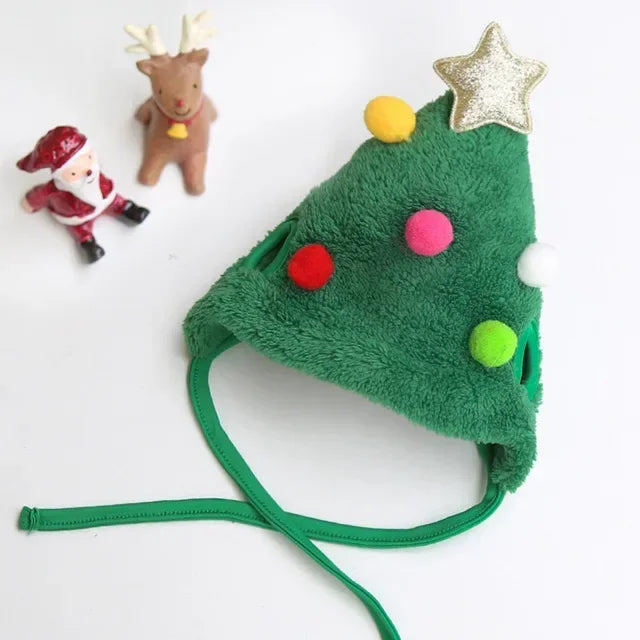 Christmas Santa Hat & Bandana Set for Dogs & Cats, Photo Prop