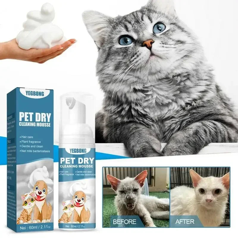 Waterless No-Rinse Cleaning Mousse Shampoo for Dogs & Cats