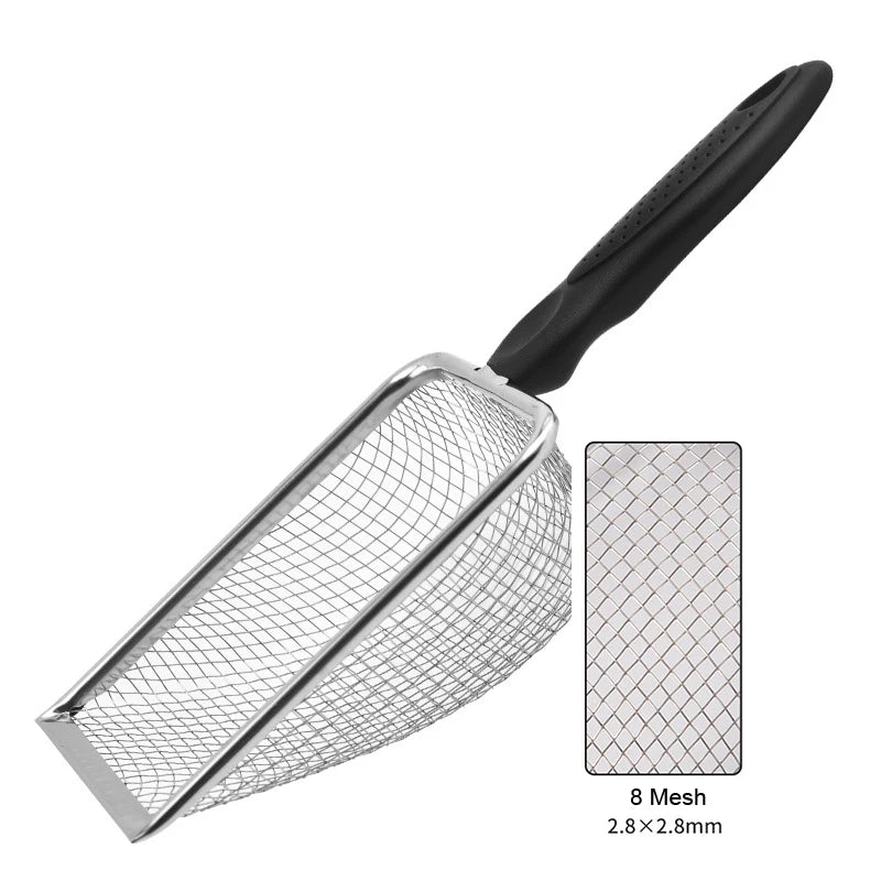 Stainless Steel Mesh Litter Scoop for Cats and Reptile Sand Cleaning