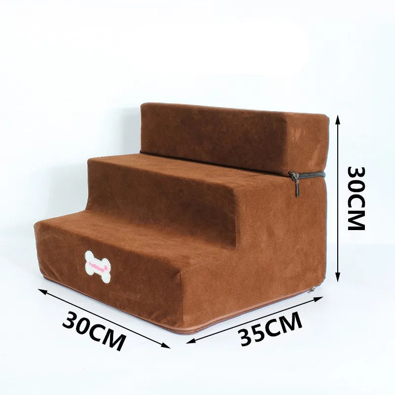 3-Step Anti-Slip Pet Stairs for Small Dogs and Cats to Bed