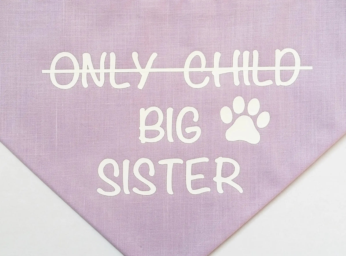 Big Sister Dog Bandana, Pregnancy Announcement Pet Scarf