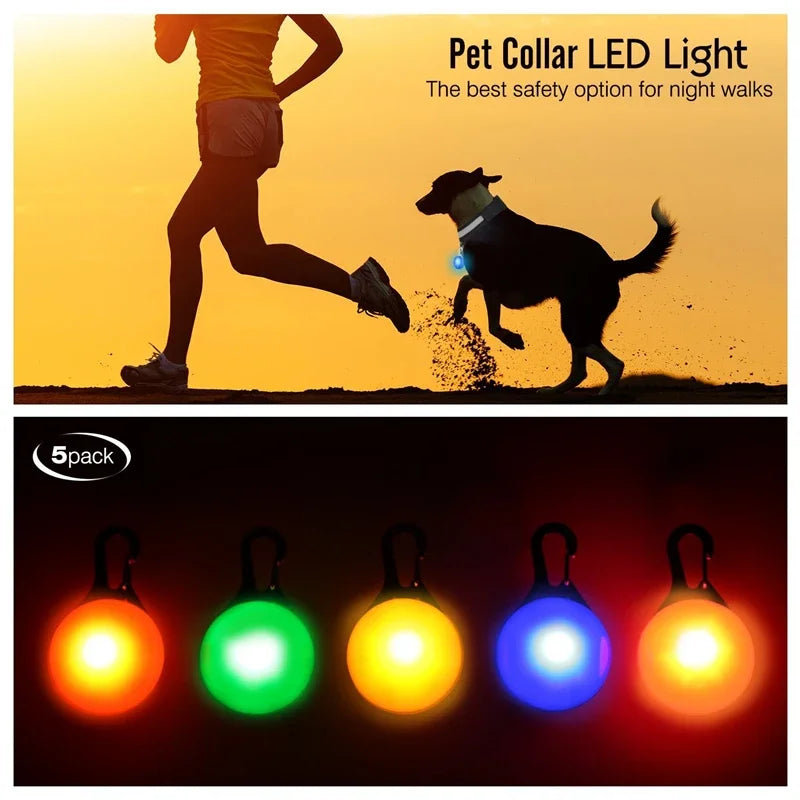 LED Glowing Pet Collar Pendant, Night Safety Light for Dogs & Cats