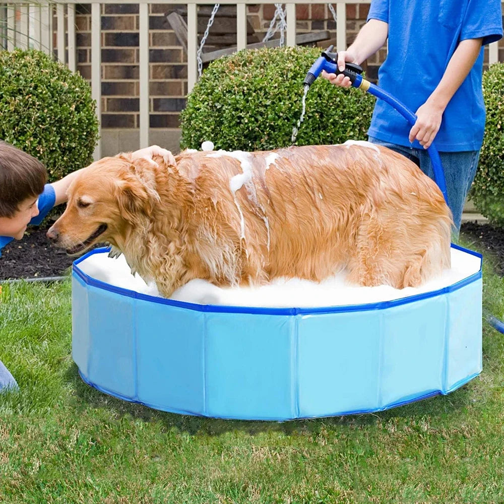 Foldable Dog Bath Pool, Portable Pet Swimming Tub for Dogs & Cats