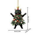 Cat Christmas Tree Ornaments, Acrylic Kitten Hanging Decorations