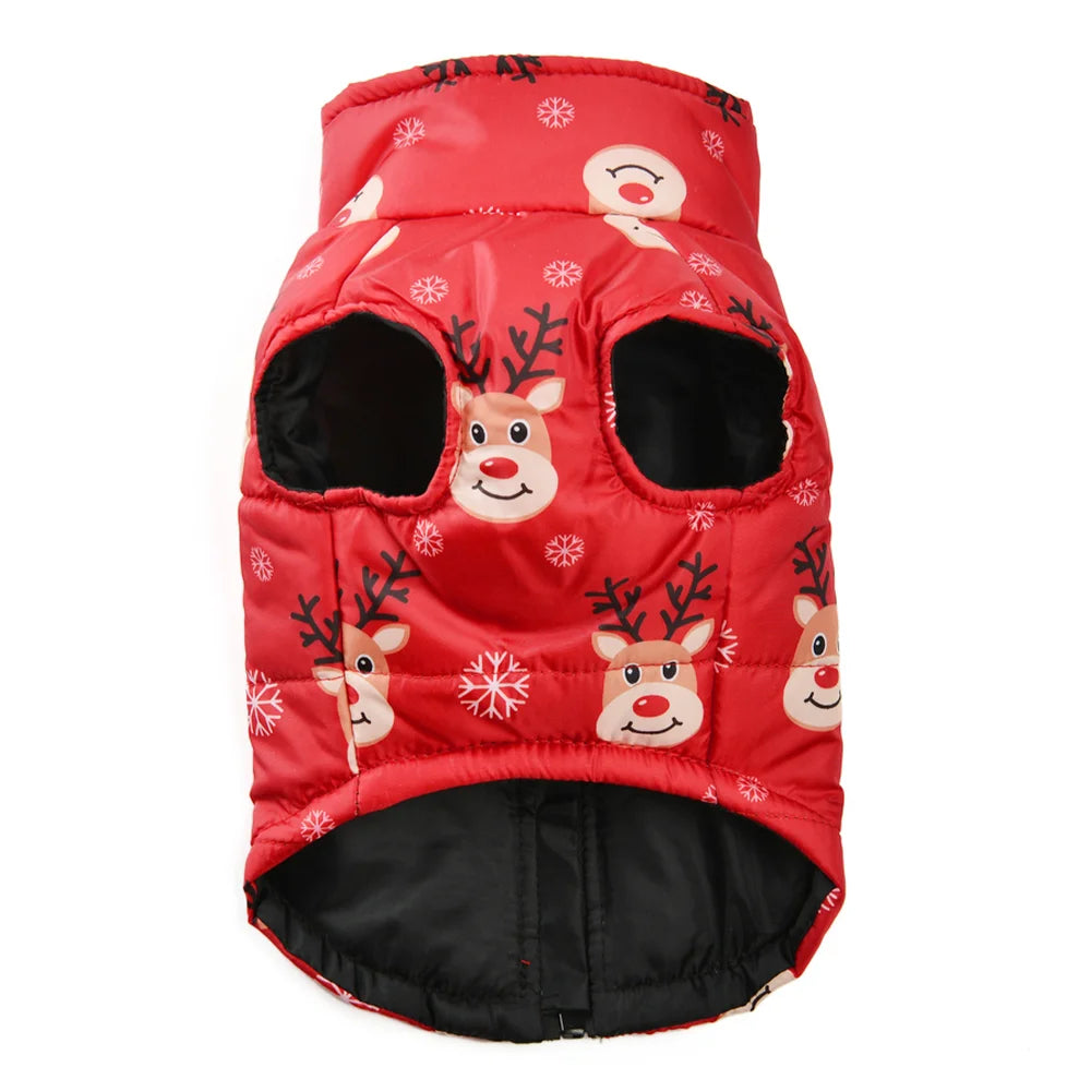 Christmas Snowman Print Dog Jacket for Small & Medium Dogs