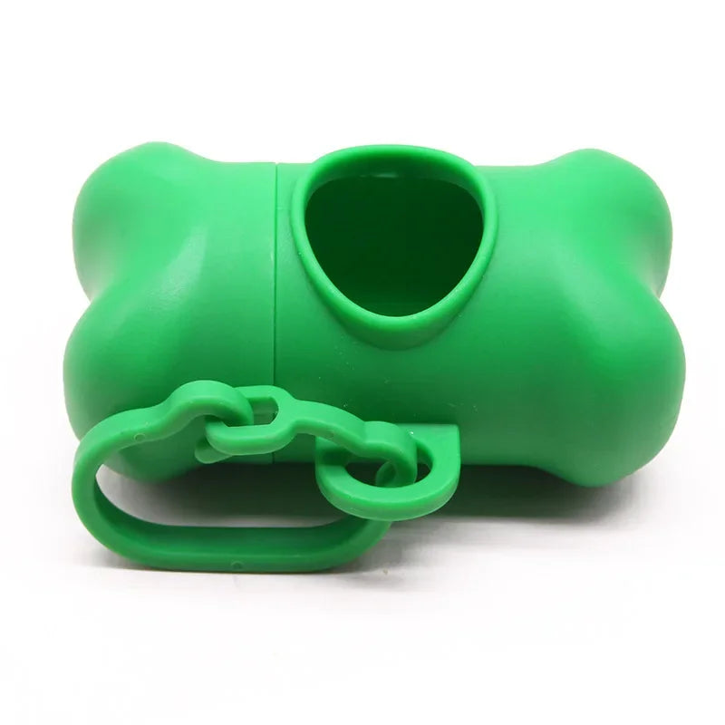 Bone Shaped Dog Poop Bag Holder Dispenser with Leash Clip