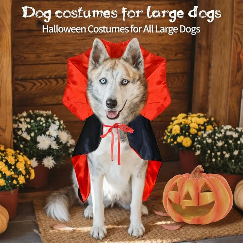 Halloween Vampire Cloak Costume for Dogs and Cats, Adjustable Cape