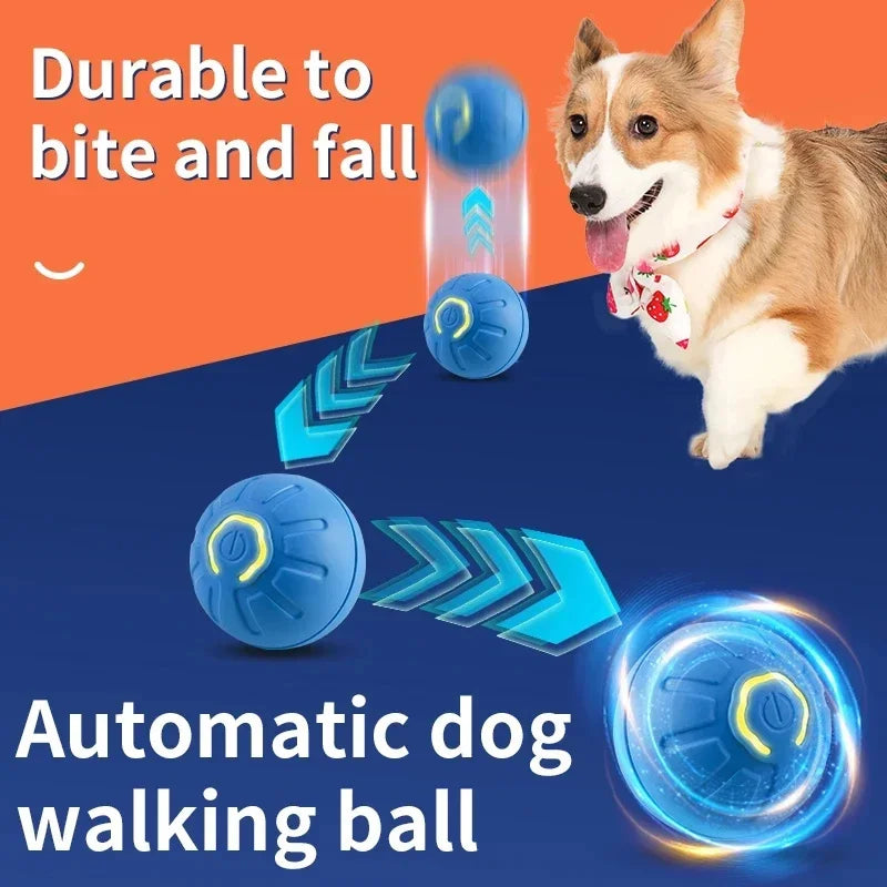 Automatic Moving Bouncing Ball Toy for Dogs, USB Rechargeable Play