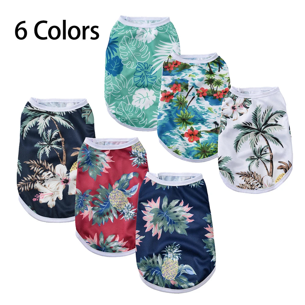 3-Pack Hawaiian Pet Shirts, Lightweight Breathable Cat & Dog Vests