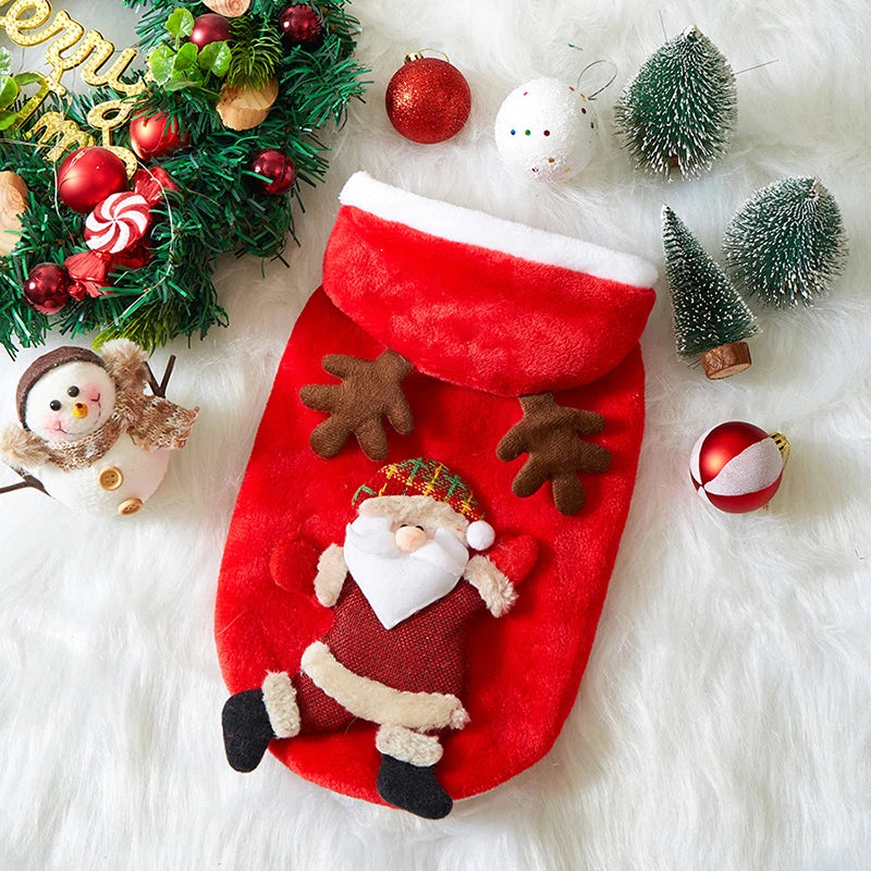 Christmas Flannel Pet Hoodie for Small & Medium Dogs and Cats