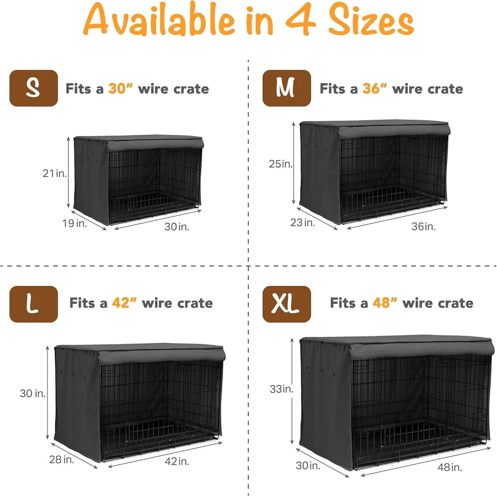 Universal Waterproof Dog Crate Cover with Roll-Up Door Shade