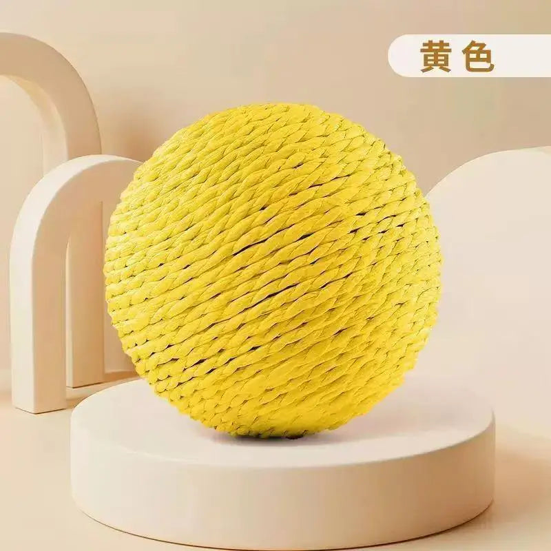 Interactive Sisal Cat Scratching Ball Toy Anti-Bite Teeth Cleaning
