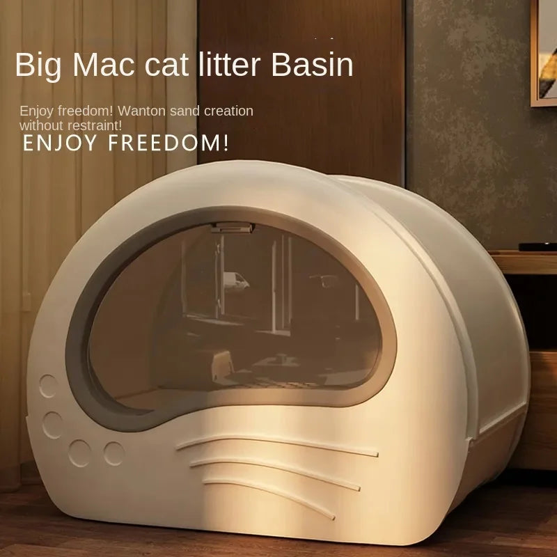 Fully Enclosed Drawer Cat Litter Box, Odor-Blocking & Splash-Proof