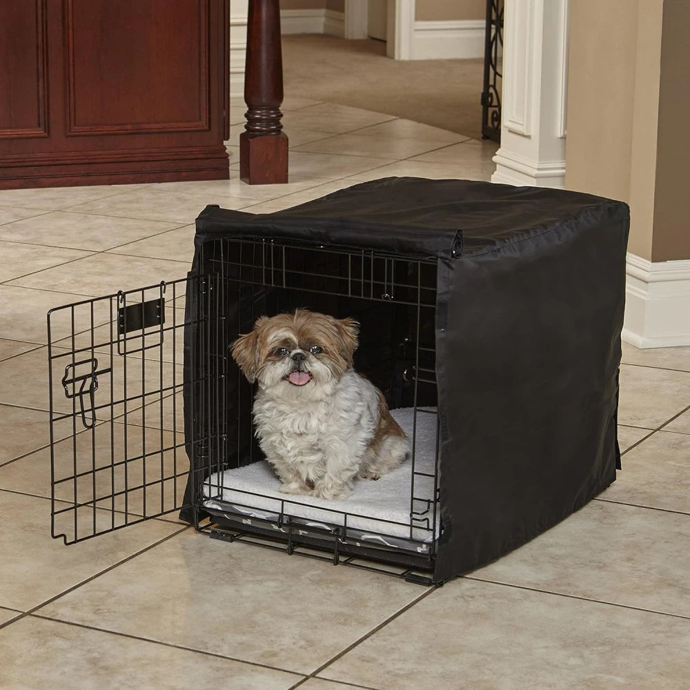 Universal Waterproof Dog Crate Cover with Roll-Up Door Shade