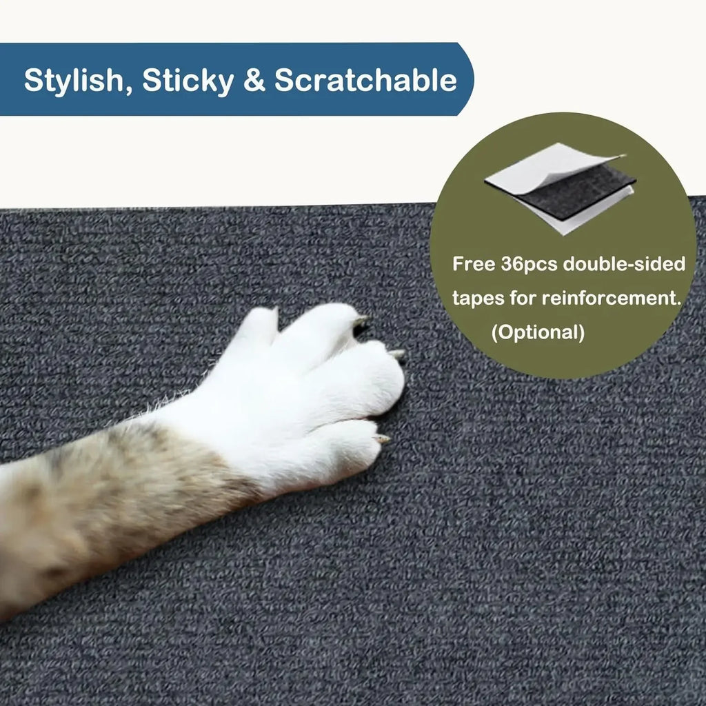 Self-Adhesive Cat Scratching Mat Trimmable Carpet Furniture Protector