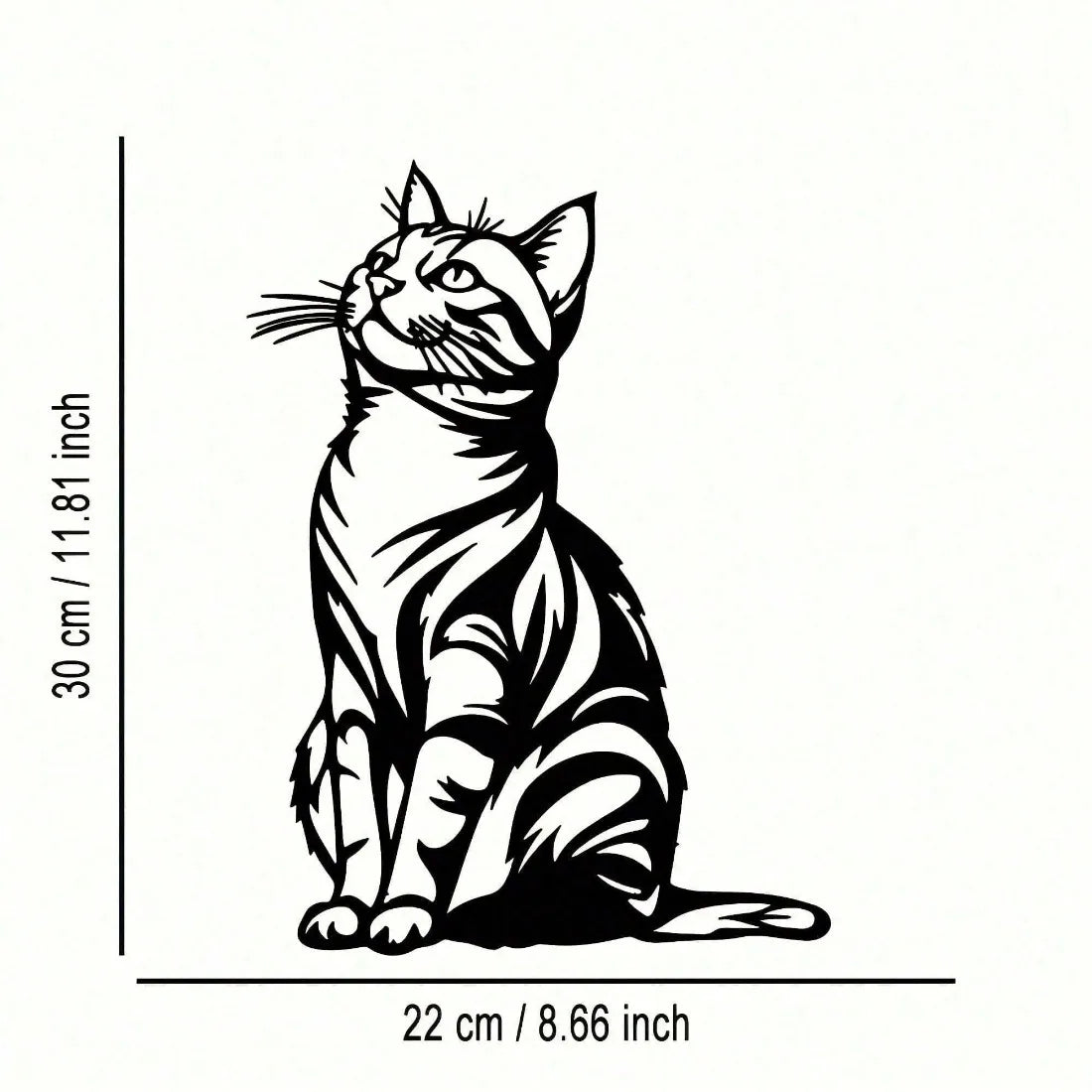 Cat Silhouette Metal Wall Art, Rust-Proof Iron Decor for Cat Lovers