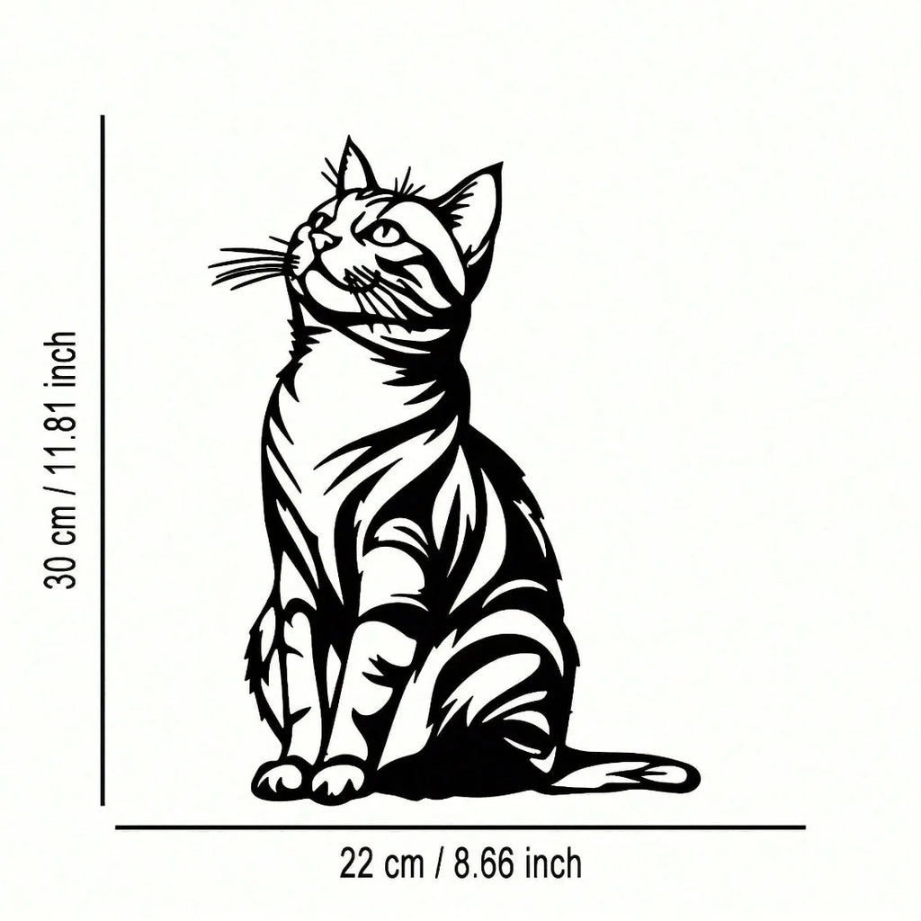 Cat Silhouette Metal Wall Art, Rust-Proof Iron Decor for Cat Lovers