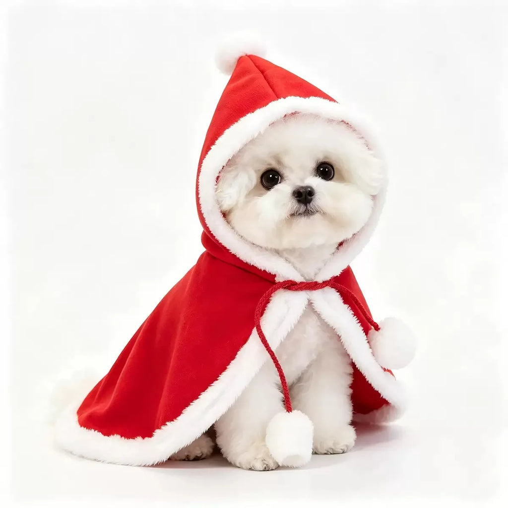 Christmas Santa Hooded Cape for Dogs & Cats