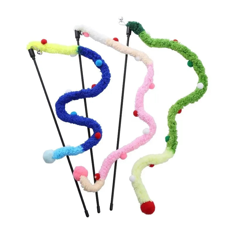 Christmas Feather Teaser Wand Toy for Cats and Kittens