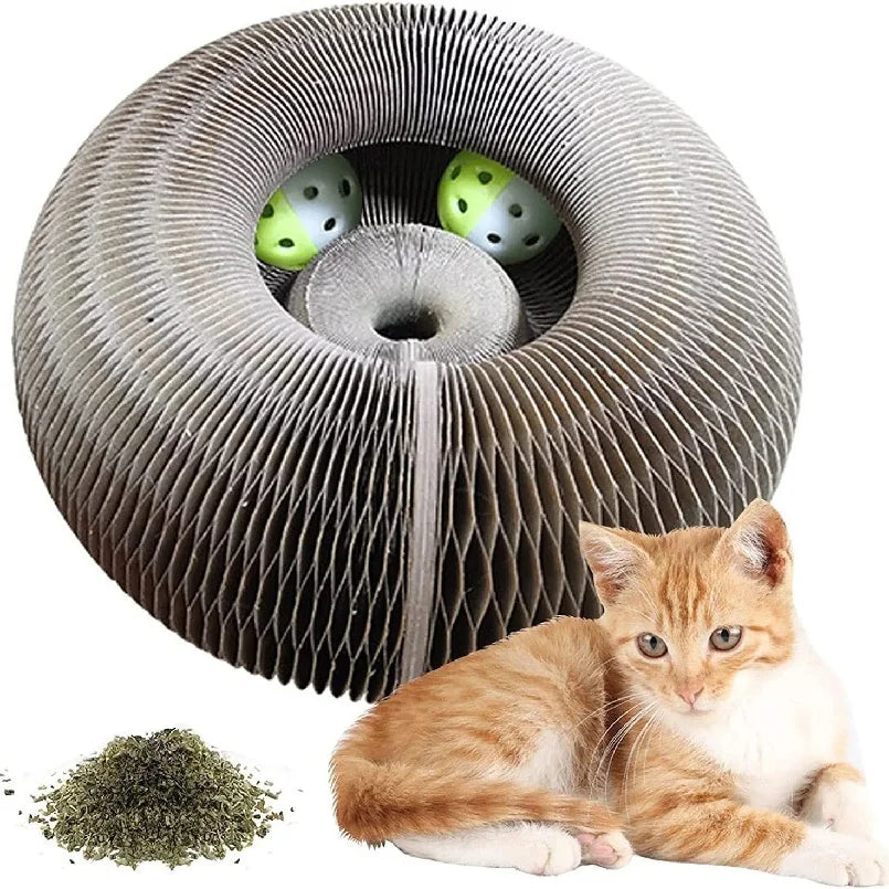 Foldable Accordion Cardboard Cat Scratching Board Lounge